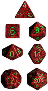 Speckled "Strawberry" Dice Set of 7
