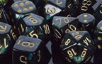 Scarab Jade with Gold Dice Set of 7
