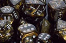 Leaf Black Gold with Silver Dice Set of 7