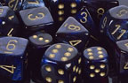 Scarab Royal Blue with Gold Dice Set of 7