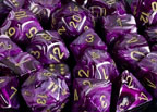 Vortex Purple with Gold Dice Set of 7