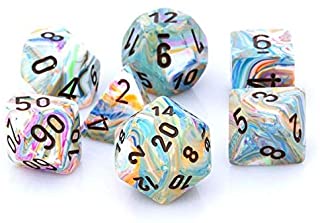 Festive Vibrant with Brown Dice Set of 7
