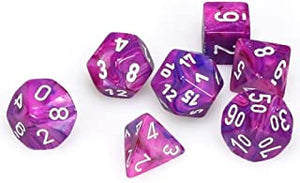 Festive Violet with White Dice Set of 7