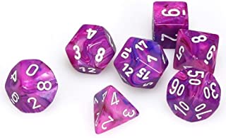 Festive Violet with White Dice Set of 7