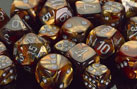Lustrous Gold with Silver Dice Set of 7
